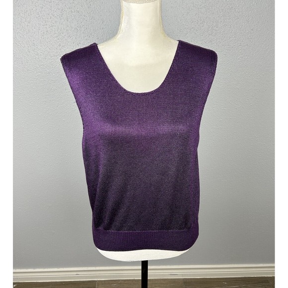 Vintage Fia Italia Hand Loomed Sleeveless Sweater Shell Tank Top -Size Large - Picture 1 of 8